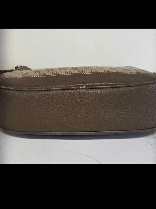 Dooney & Bourke Brown Taupe Logo-Print Shoulder Bag - Picture 4 of 6